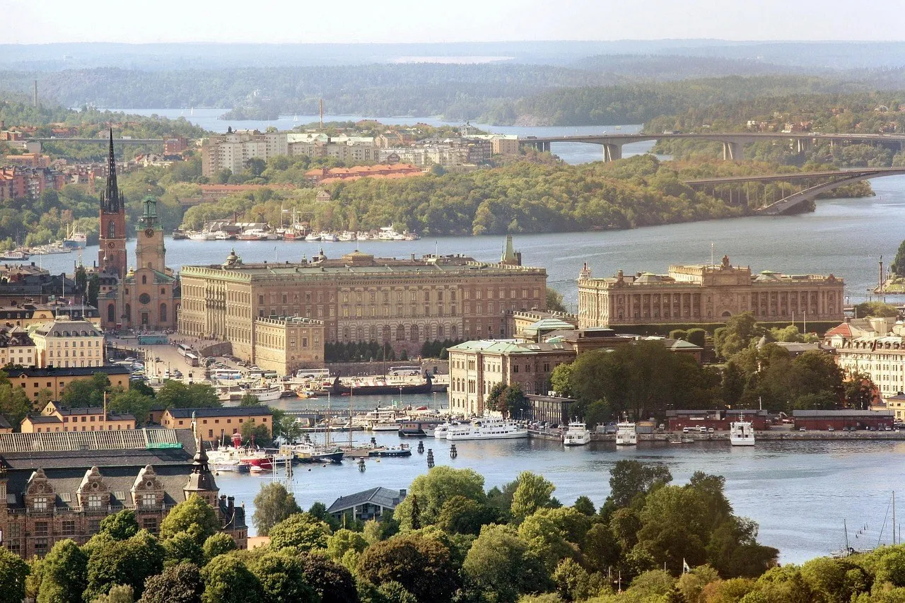Pałac Królewski i Gamla Stan z góry, Sztokholm