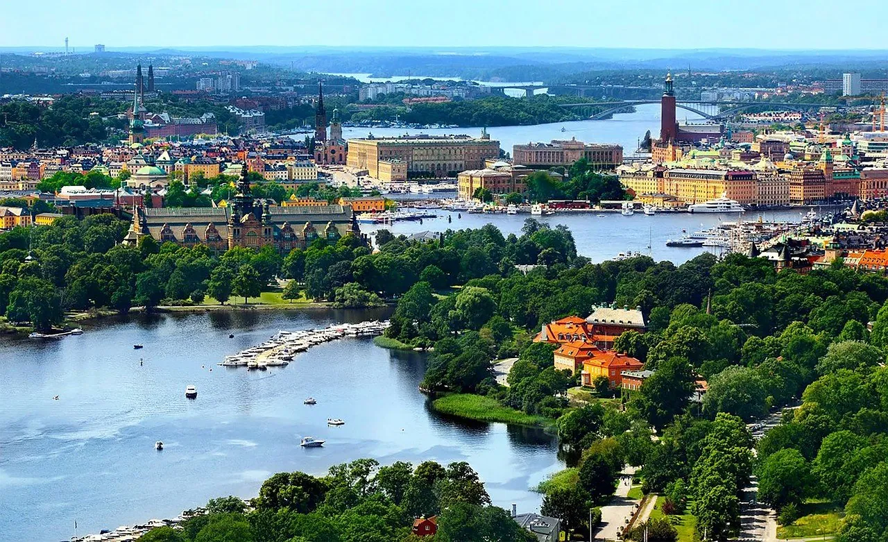 Sztokholm z lotu ptaka latem